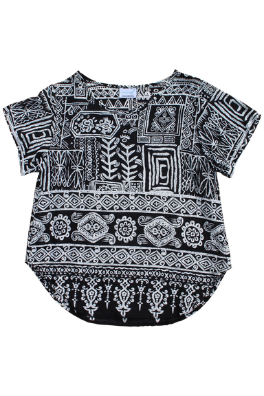 black aztec womens cotton shirt bohemian island