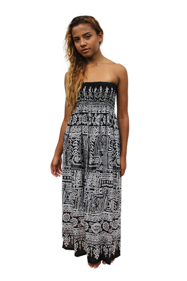 black aztec womens maxi dress bohemian island