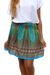 blue peacock short mini skirt bohemian island