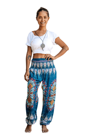 Teal Blossom Harem Pants from Bohemian Island Spring 2019 Collection