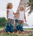 Turquoise Floral Kids Harem Pants from Bohemian Island