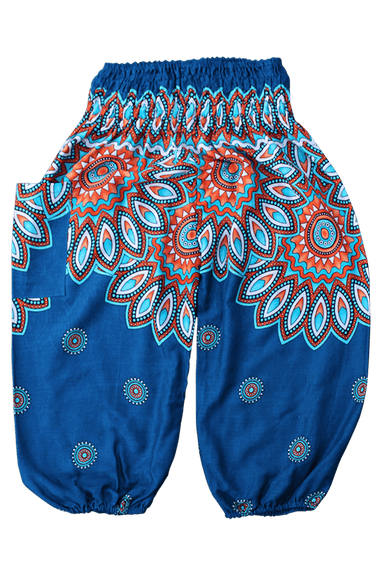 Turquoise Floral Kids Harem Pants from Bohemian Island