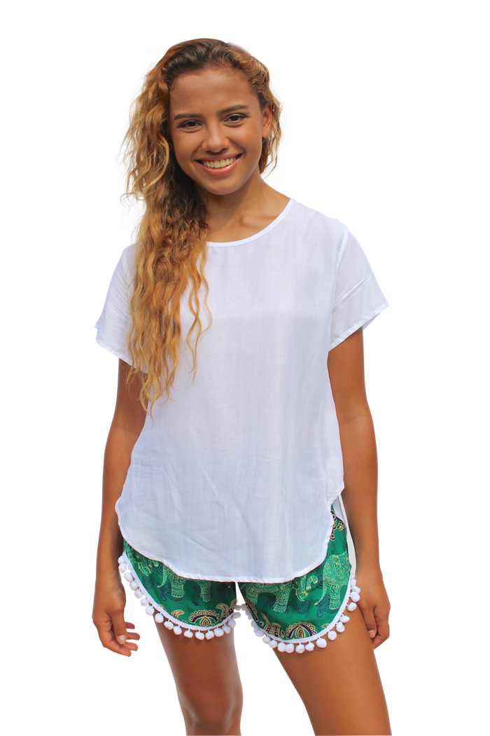 white womens cotton shirt bohemian island