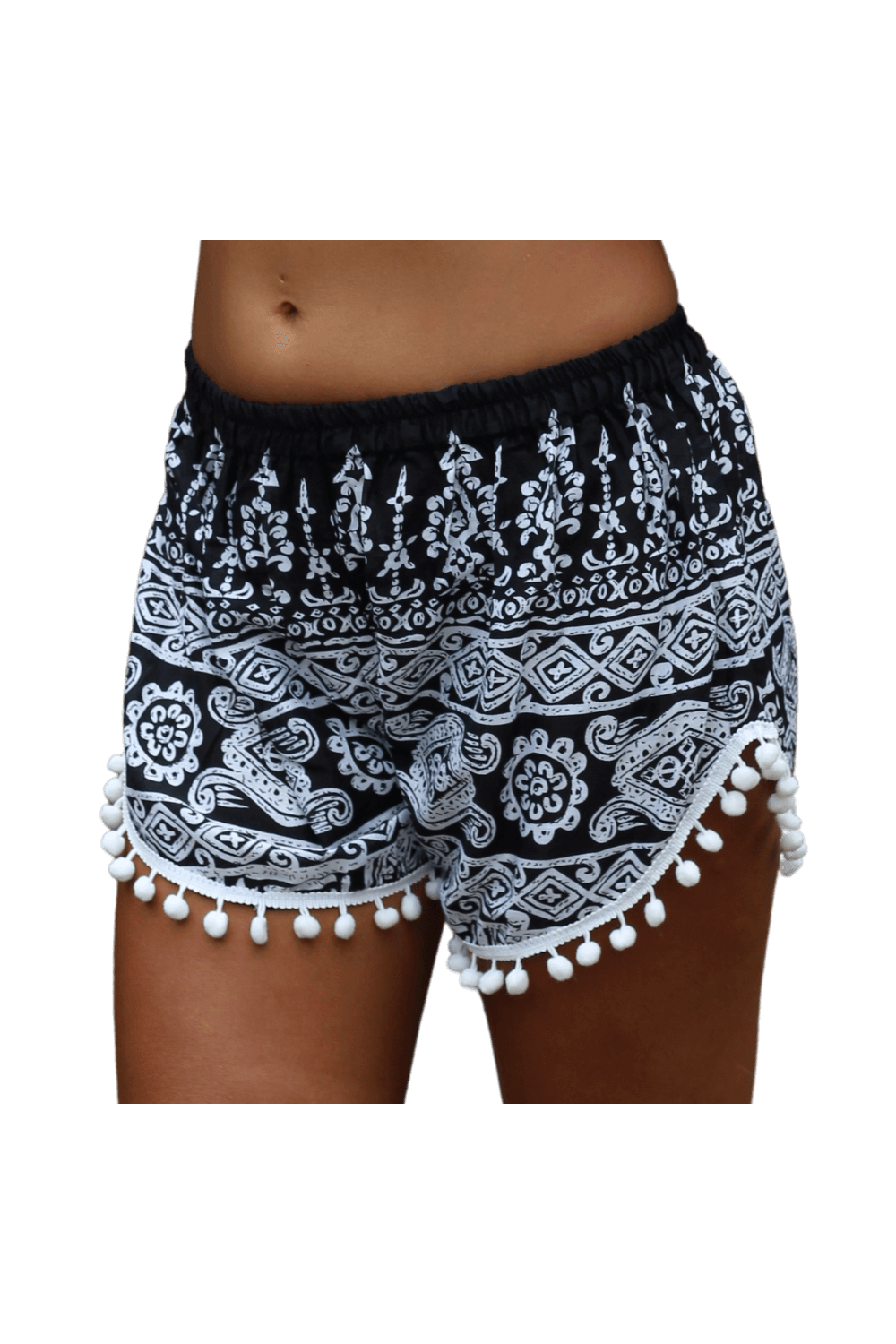 Black Aztec Shorts. Boho shorts from Bohemian Island