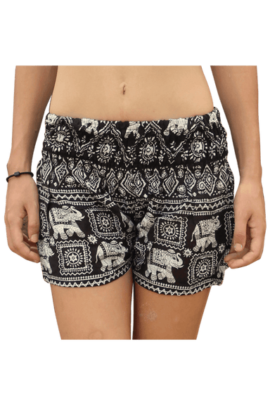 Black Elephant hotpants. Bohemian style elephant shorts from Bohemian Island