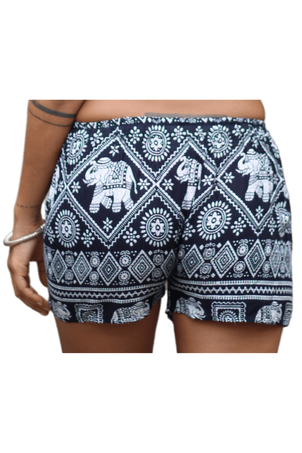 Black Elephant shorts. Cotton clothing from Bohemian Island
