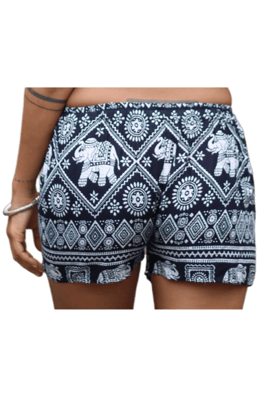Tribal Pom-pom Elephant Shorts-Red