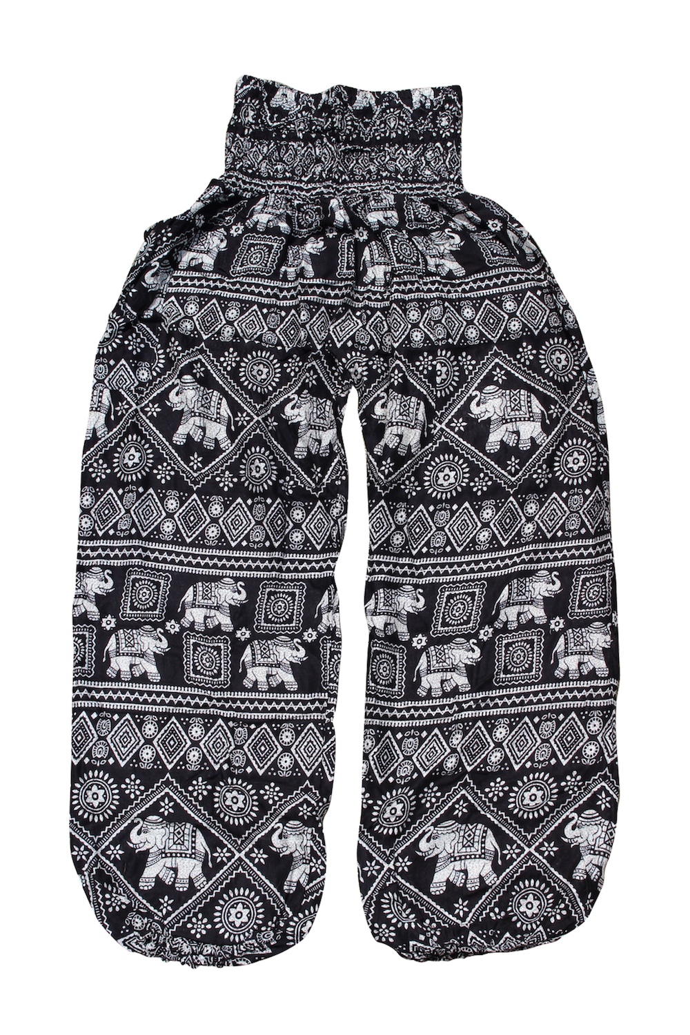 Black Zig Zag Harem Pants - Stylish Bohemian Elephant Pants – HappyTrunks