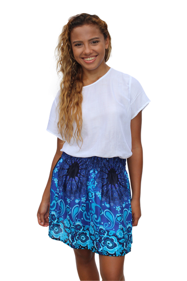 blue mandala short mini skirt bohemian island