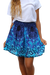 blue mandala short mini skirt bohemian island
