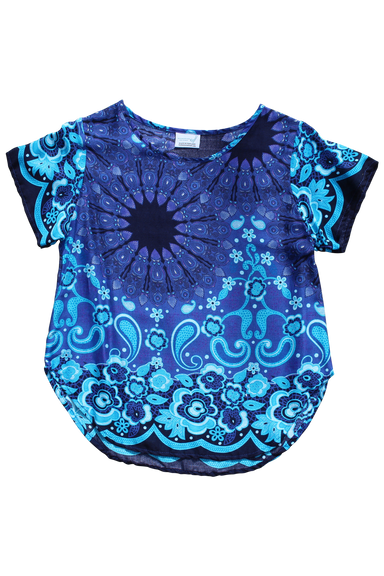blue mandala womens cotton shirt bohemian island
