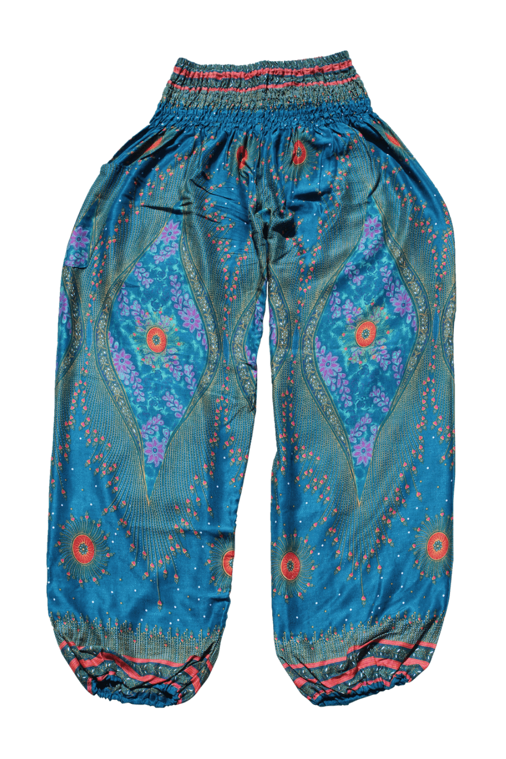 Blue Orchid Peacock harem pants from Bohemian Island