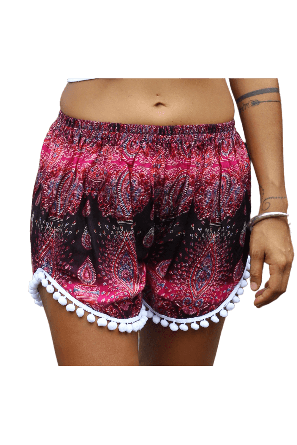 Bohemian style Pink Paisley Shorts from Bohemian Island