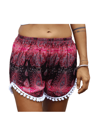 Bohemian style Pink Paisley Shorts from Bohemian Island