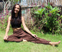 brown solid color harem yoga pants bohemian island