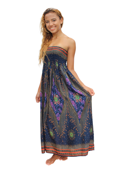 lavender peacock womens maxi dress bohemian island