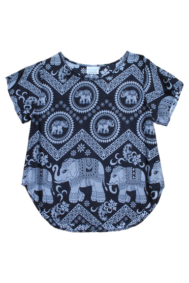 mahakala elephant womens cotton shirt bohemian island