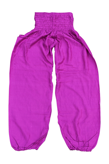 majenta solid color harem yoga pants bohemian island