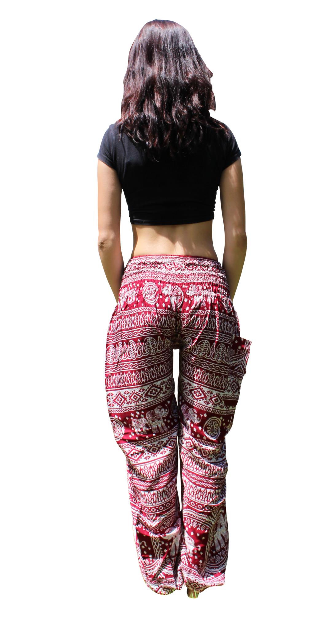 Cotton Harem Pants With Ankle Straps, Thai Yoga Pants, Elephant