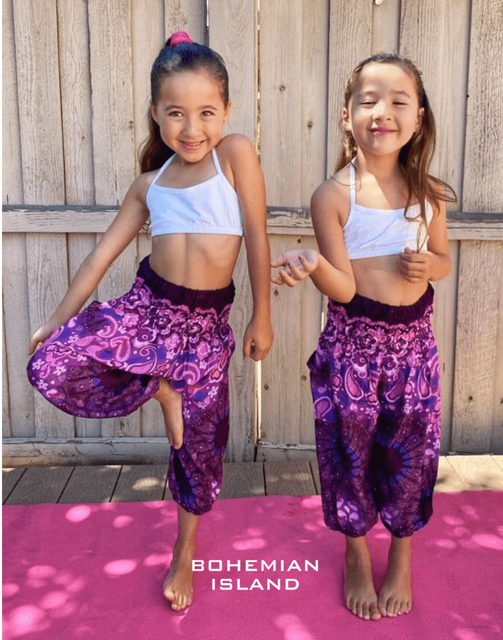 Pink Mandala Kids Harem Pants from Bohemian Island