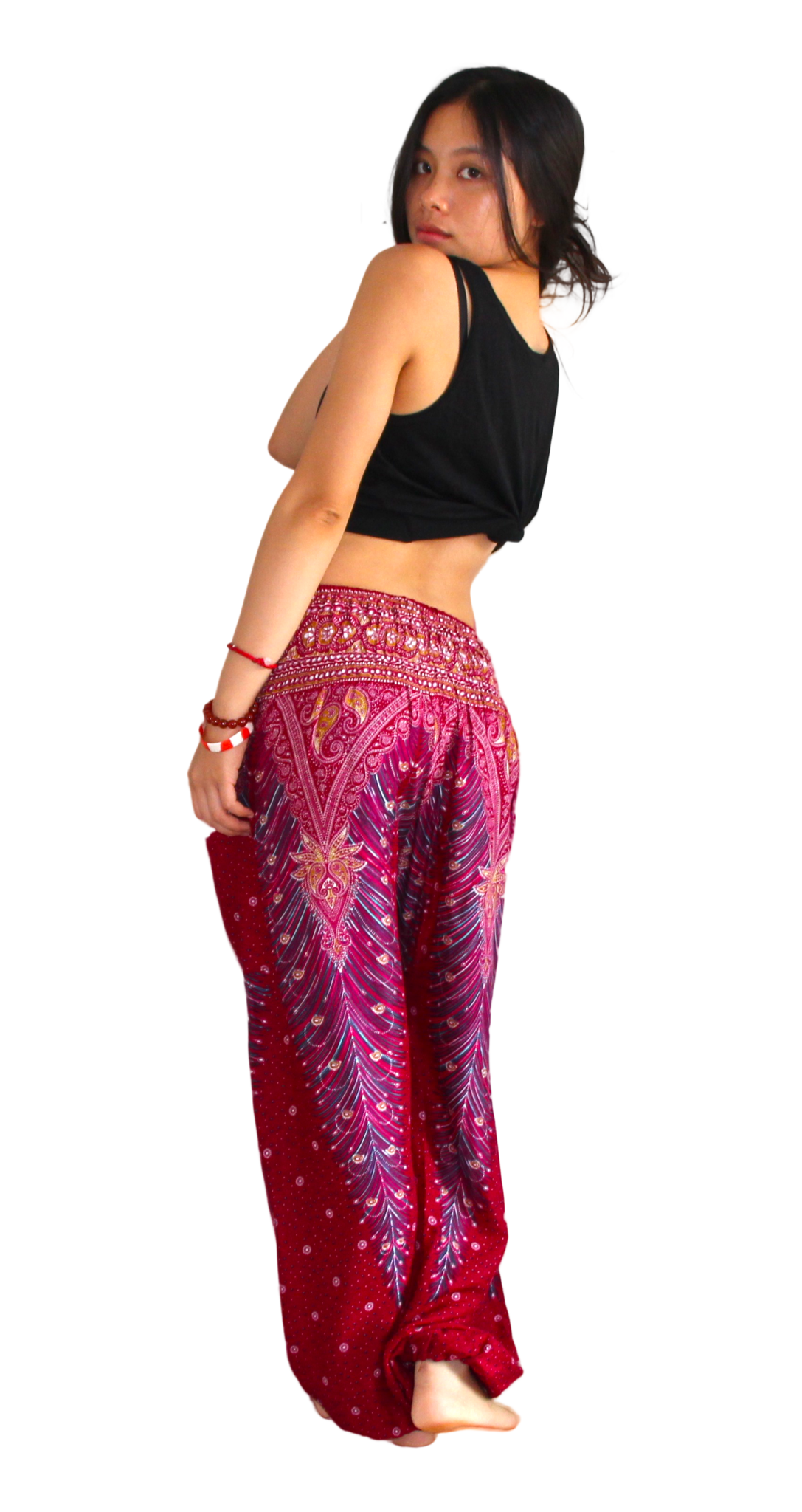 Amazon.com: Lu's Chic Women's Thai Harem Pants Bohemian Yoga Pants Indian  Summer Loose Boho Hippy Cinch Bottoms Pants Style3 Small : Clothing, Shoes  & Jewelry