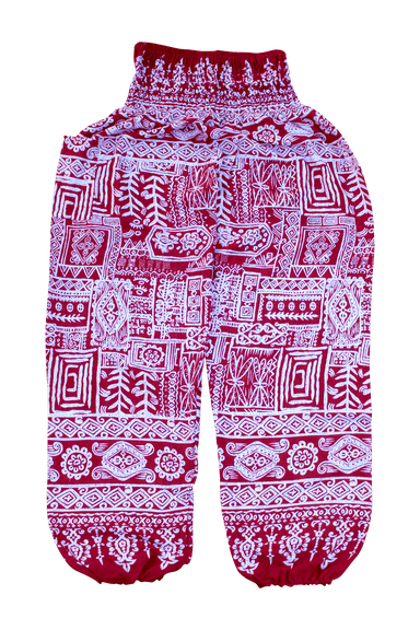 Red Aztec Harem Pants from Bohemian Island