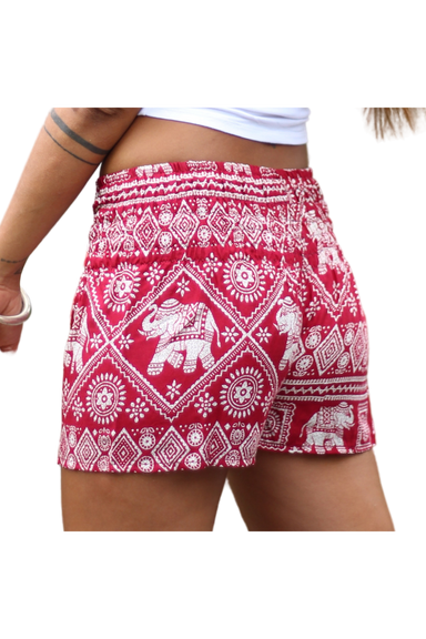 Red Elephant hot pants. Elephant shorts from Bohemian Island