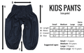 Size Guide for Bohemian Island's Kids Harem Pants