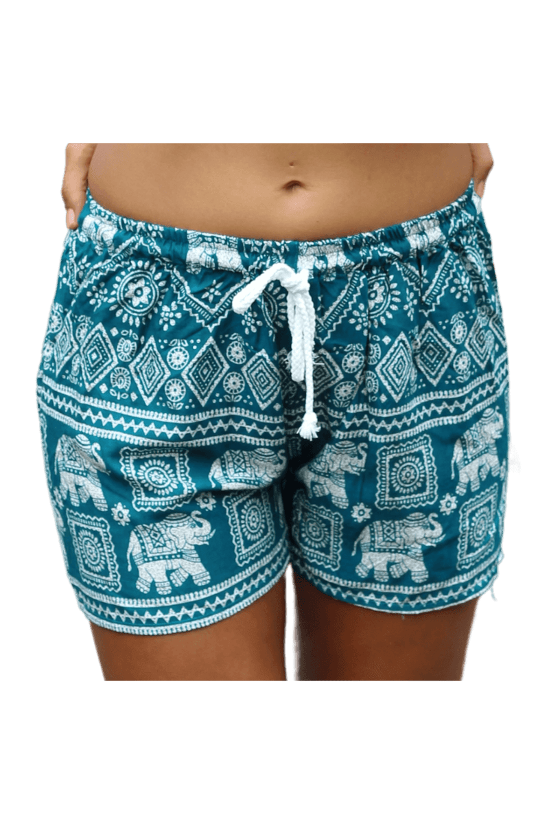 Turquoise Elephant Shorts