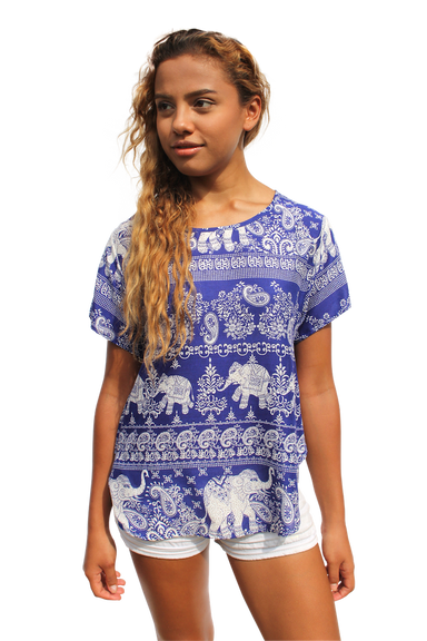 vanida elephant womens cotton shirt bohemian island