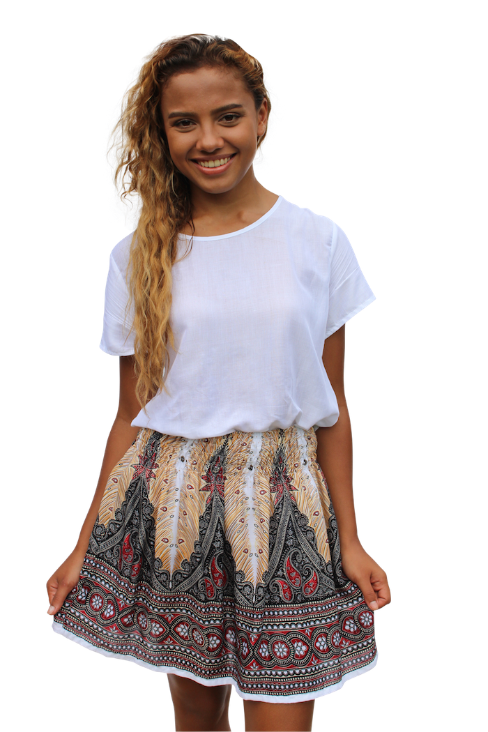SugarShock Elouise Boho Chiffon Flower mini skirt with elastic band |  Suicide Glam